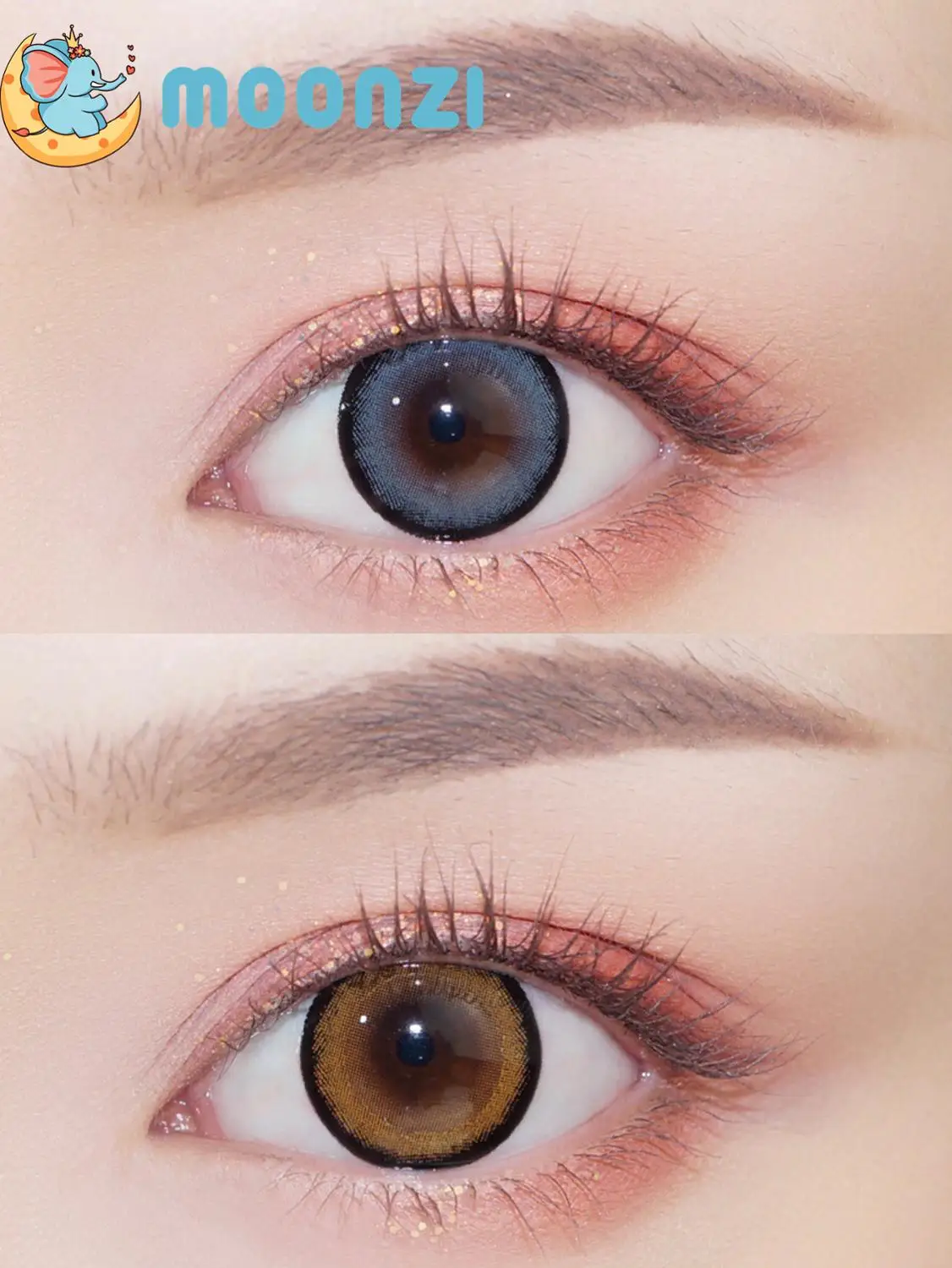 moonzi holy deer natural contact lens brown big beautiful pupil colored contact lenses for eyes yearly myopia prescription free global shipping