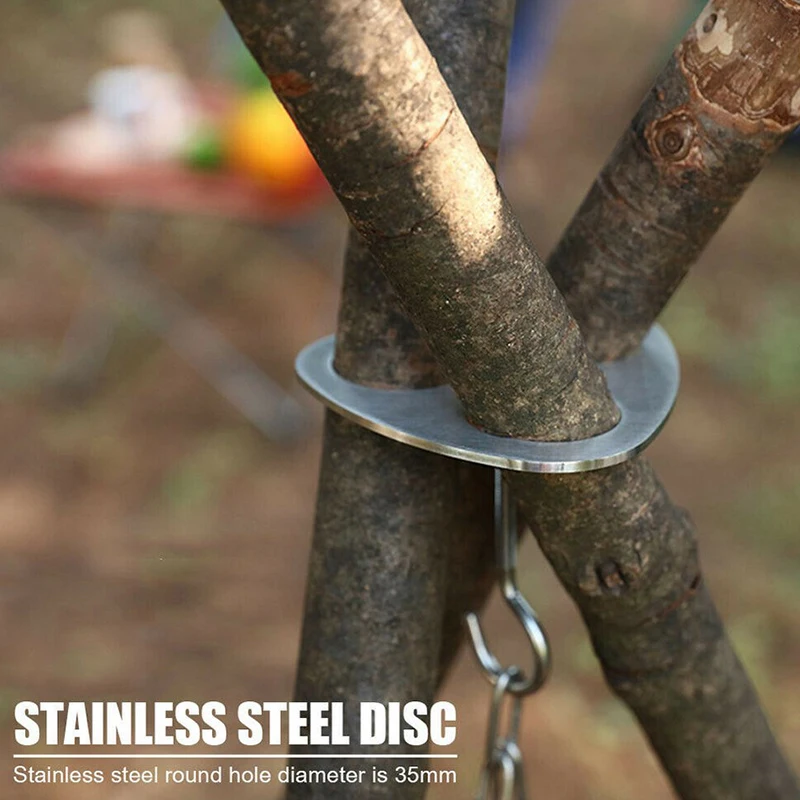 

Outdoor Multifunctional Convenient Tripod Rack Ring Hanger Barbecue Tool Camping