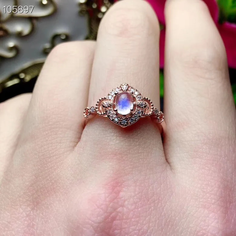 Лунный камень кольцо стихийных бедствий и реальный лунный обручальное Обручение