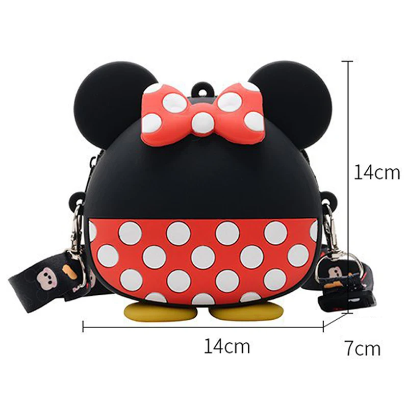 

Disney Mickey Minnie Chain Shoulder Bag Cartoon Silicone Girls Messenger Bag Coin Purse Parent-child Gift Messenger Bag