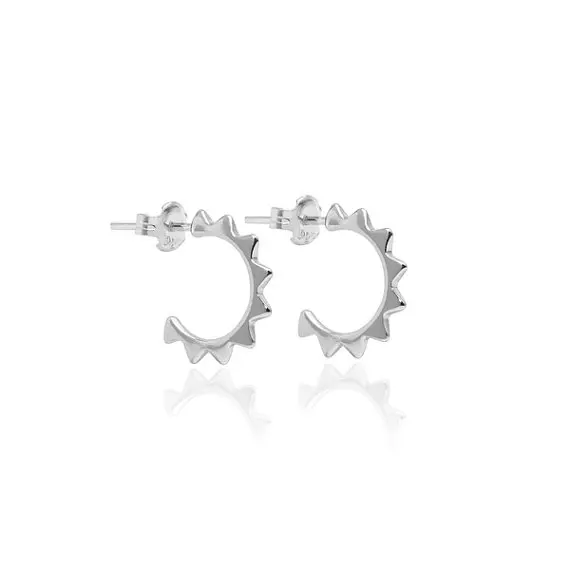 Серьги-кольца с шипами, 925 серебро, маленькие серьги-кольца для женщин, элегантные модные серьги-кольца, ювелирное изделие