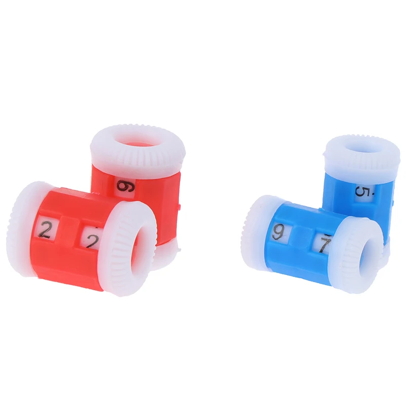 

2 Large Red +2 Small Blue Plastic Knit Knitting Needles Row Counter (Large 2.2 * 1.5cm+Small 2.2 * 1.2cm)