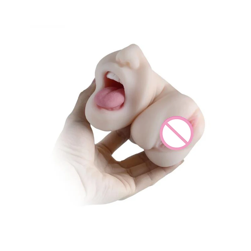 Оральный 3D глубокий горло с язык зубы мастурбация чашка искусственный Вагина