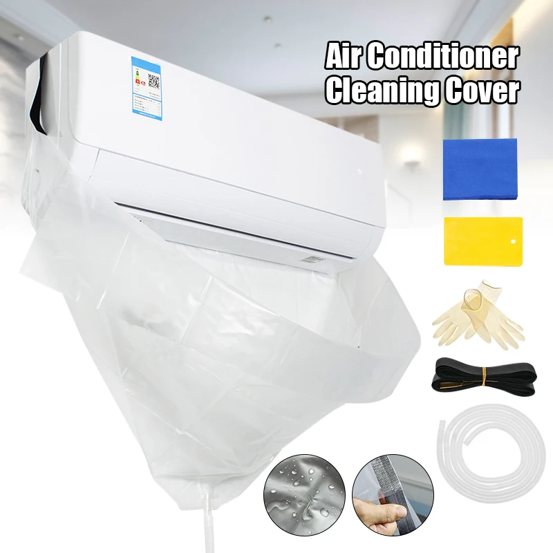 Cubierta de limpieza impermeable para aire acondicionado, Protector de lavado de polvo, herramienta de limpieza para aire acondicionado, accesorios de cubierta receptora de agua
