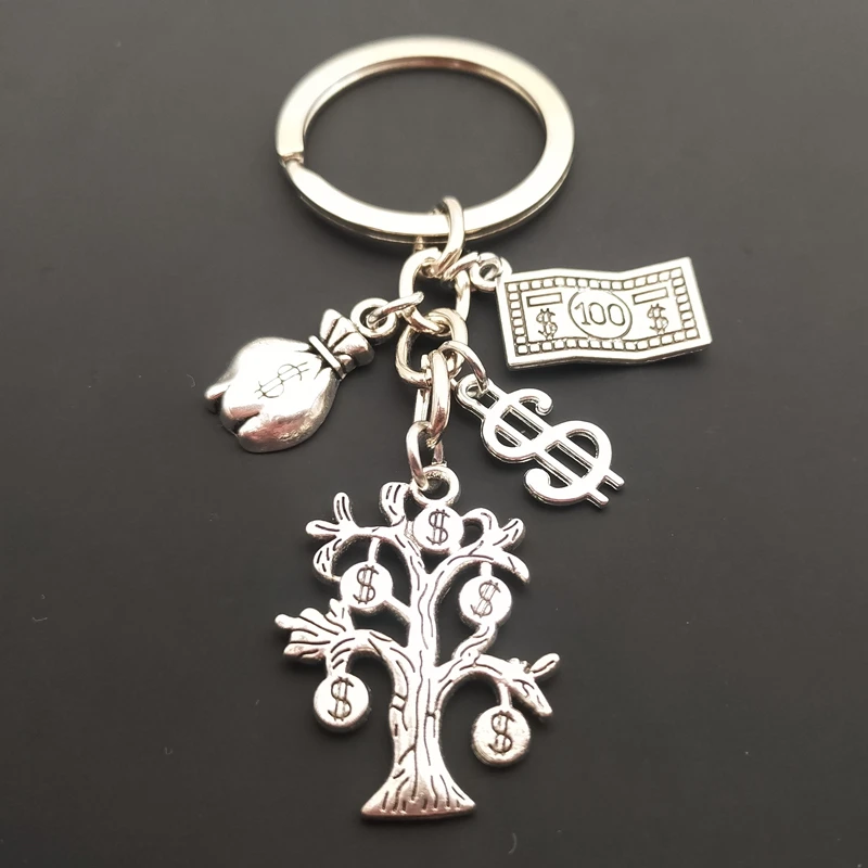 1 stylish keychain jewelry money tree wallet dollar pendant bag chain men and women gifts | Украшения и аксессуары