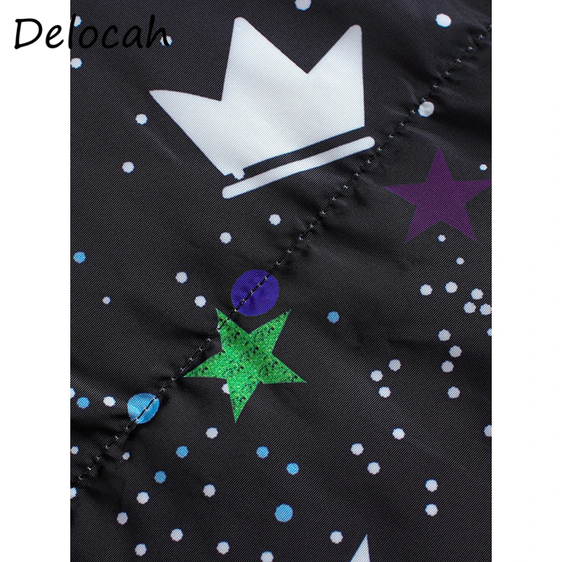 

Delocah Women Autumn Fashion Runway Down Jacket 90% Long Sleeve Angel Printed White Duck Down Jacket Winter Warm Overcoat 2021