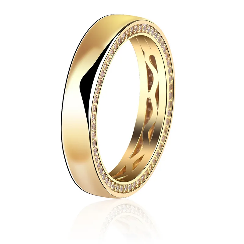 S925 серебро круглые кольца на палец для мужчин женщин AAA CZ камень Bling Iced Out пара