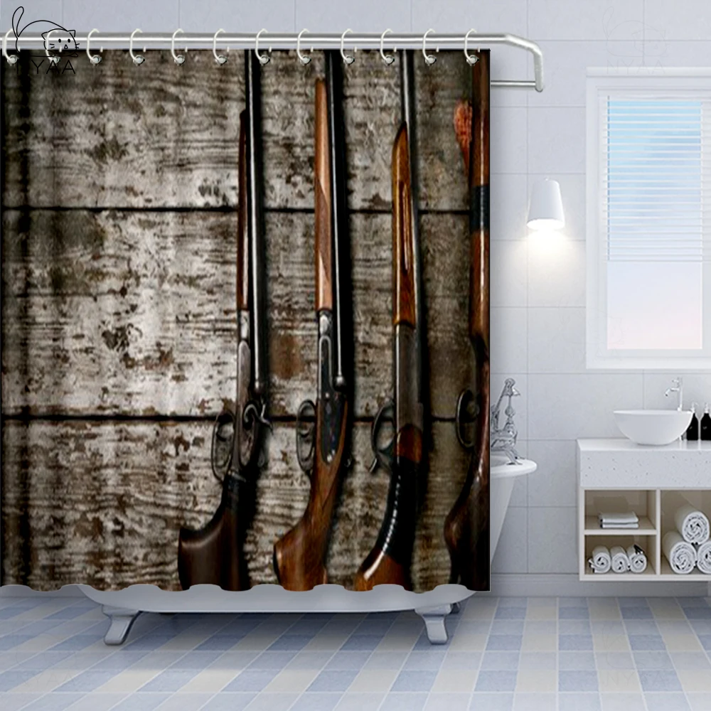 Занавеска для душа Vixm на заказ огнестрельное оружие стильная водонепроницаемая