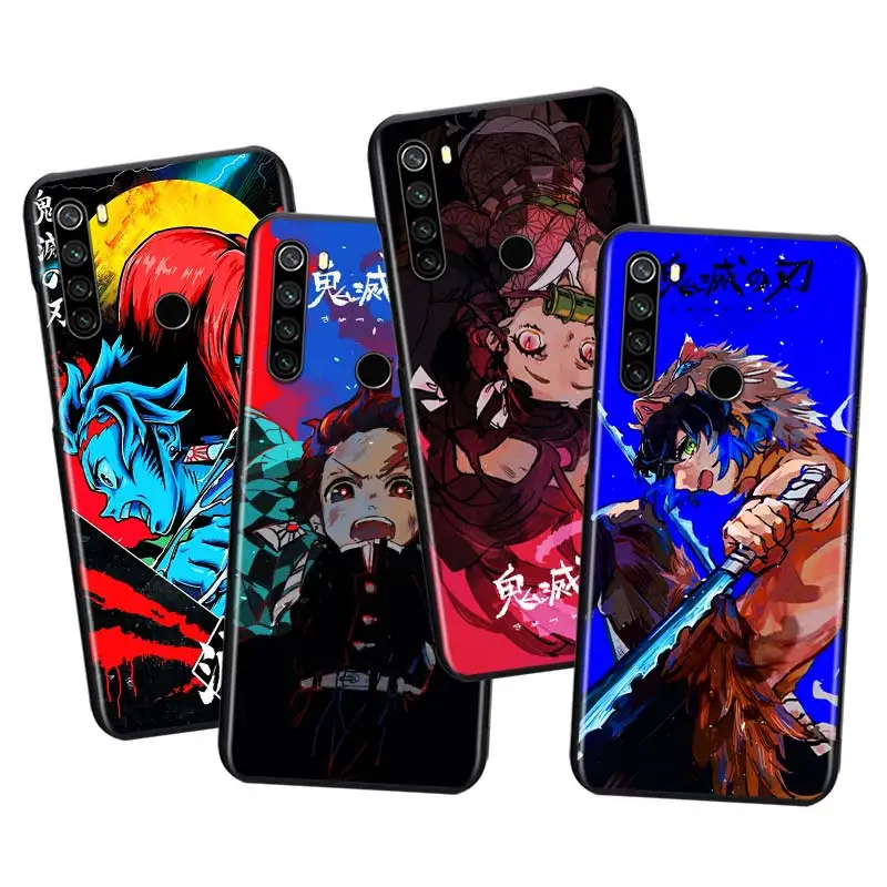 

Anime Demon Slayer Kimetsu no Yaiba For Xiaomi Redmi Note10 10S 9T 9S 9 8T 8 7 6 5A 5 4 4X Prime Pro Max Black Soft Phone Case