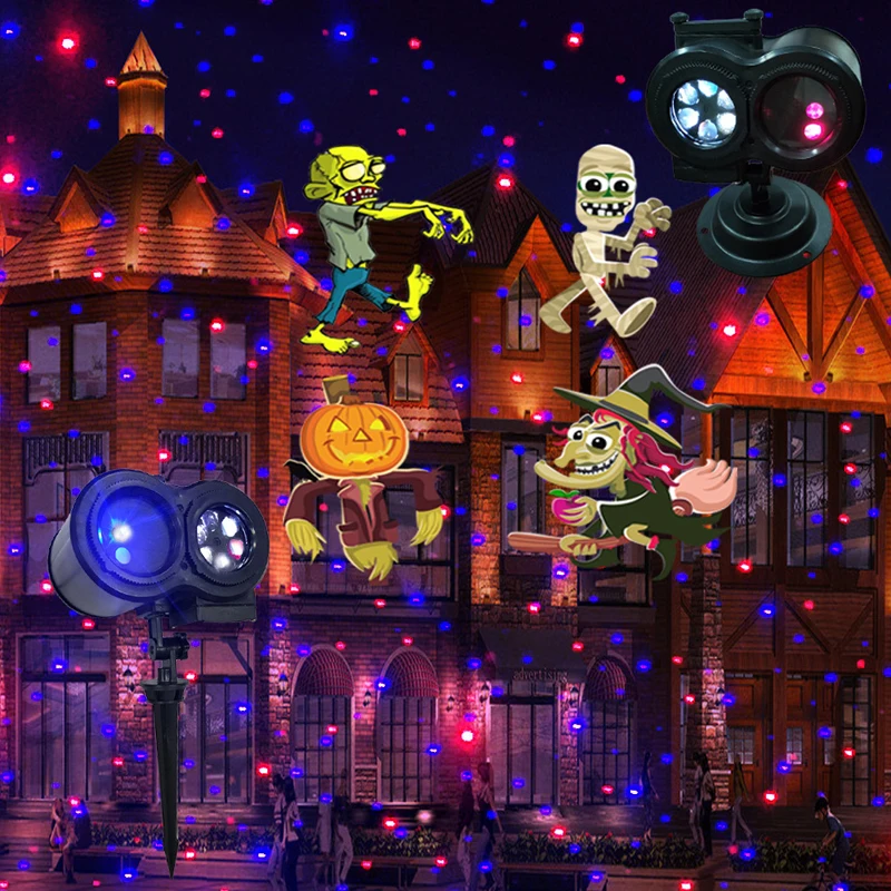 Светодиодный лазерный проектор с дистанционным управлением 12 узоров двойная