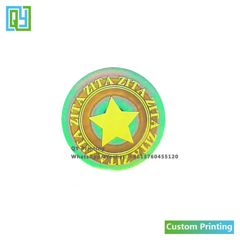 10000pcs 14x14mm Free Shipping Custom Gold Hologram Stickers Golden Foil 2D 3D Authenticity Secure Genuine Holographic Labels