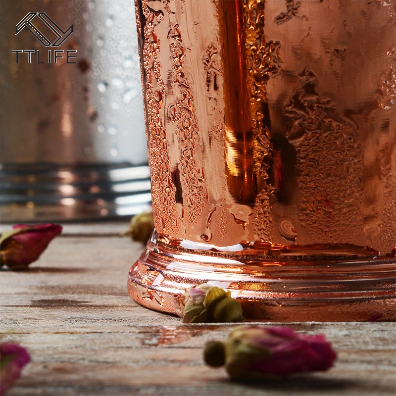 TTLIFE 400ml 304 Stainless Steel Julep Cup Mojito Mint Cocktail Mug Moscow Copper Mule Beer Drinkware Function | Дом и сад