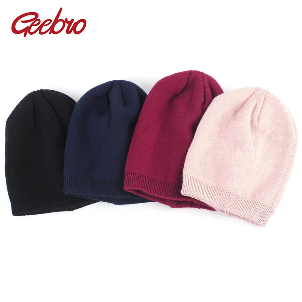 

Geebro Baby Girls Autumn Wool Knitted Solid Color Slouchy Casual Beanies Kids Boys Winter Warmer Cashmere Skullies Bucket Hats