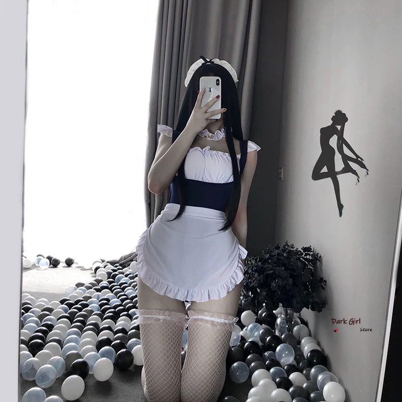 Горничной Соблазнительные костюмы для косплея слитный купальник Для женщин