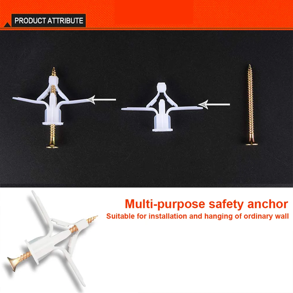 

60pcs/Set Expansion Drywall Anchor Kit With Screws Self Drilling Wall Home Pierced Special For Nylon Plastic Gypsum Board