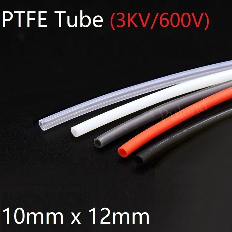PTFE трубка ID 10 мм x 12 мм OD F46 изолированный капиллярный теплозащитный шланг для передачи жесткая труба термостойкость к коррозии 600 в