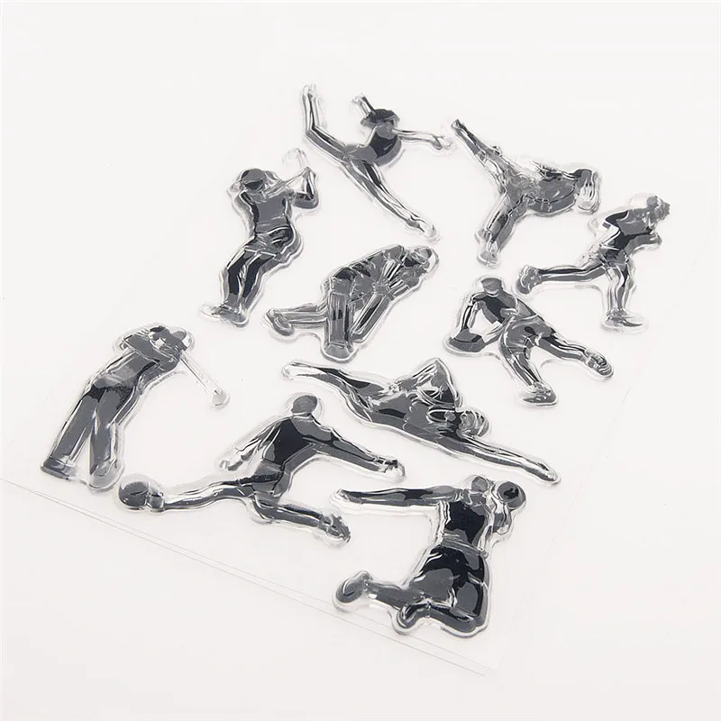 Прозрачные штампы Athletes прозрачная печать 11x15 см Силиконовая ТПР Хэллоуин