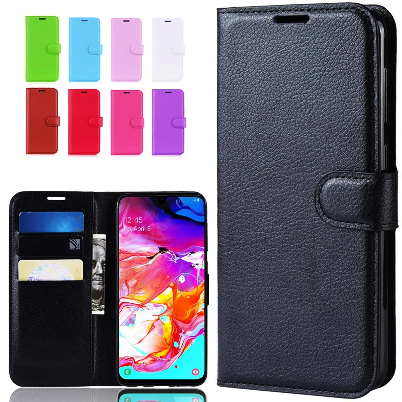 Роскошный кожаный чехол для Samsung Galaxy A70 телефона 2019 книжка бумажник A705 A705F