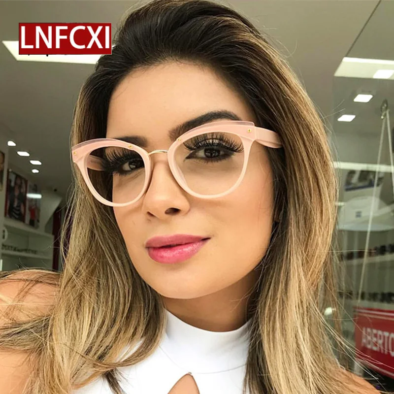 Женская оправа для очков LNFCXI уникальная кошачий глаз модные дизайнерские очки
