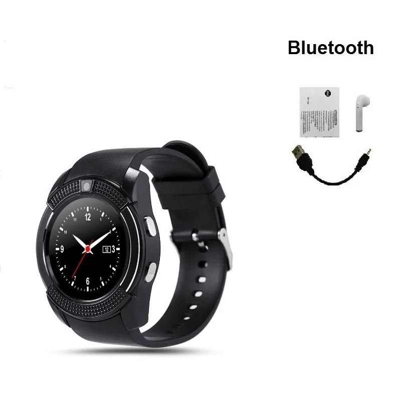Black with BT Stepfly SM08 Смарт-часы 1,22 дюймов полный круглый дисплей 2G один nano sim bluetooth Смарт-часы - Цвет: Black with BT