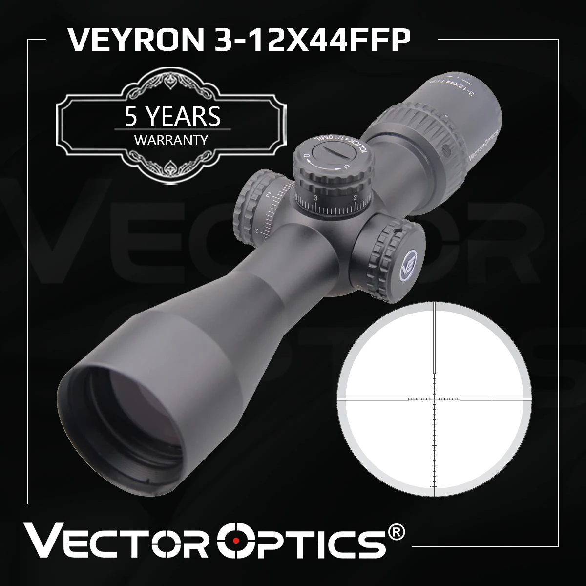 Векторный оптический прицел Veyron FFP 3 12x44 ультракомпактный пневматический