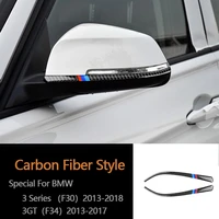 carbon fiber car rearview mirror trim decorative sticker interior trim for bmw f30 f32 f34 2013 2019 accessories