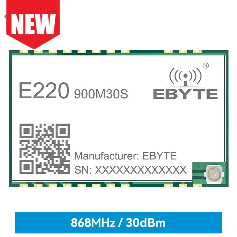

E220-900M30S LLCC68 868MHz 915MHz LoRa Module Ebyte 30dBm 10km Wireless Transceiver and Receiver IPEX/Stamp Hole Long Range IoT