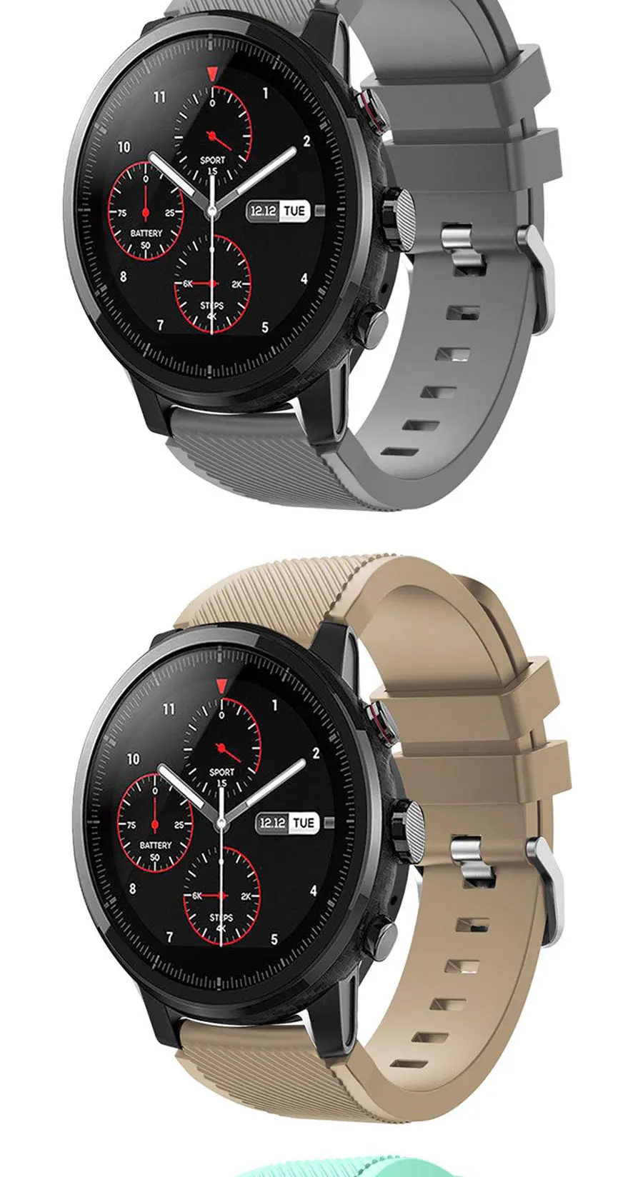 22 мм спортивные часы из мягкого силикагеля ремешок для Huami Amazfit Stratos Смарт-часы для Amazfit Pace Stratos 2/2S ремешки Браслет