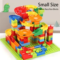 168 336pcstrack blocks marble race run maze ball track building blocks set abs assemble funnel slide bricks toys gift