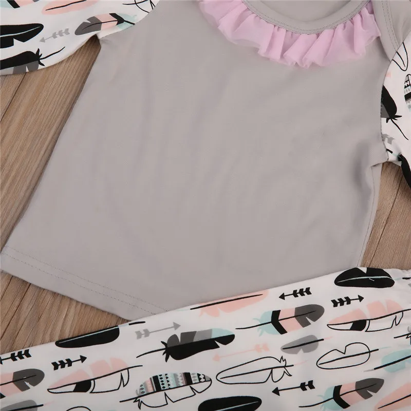 

Fashion Baby Girls Clothing Autumn Fall Outfit Newborn Set Tshirt Pants Hat Set for Kids Baby Girls Clothes