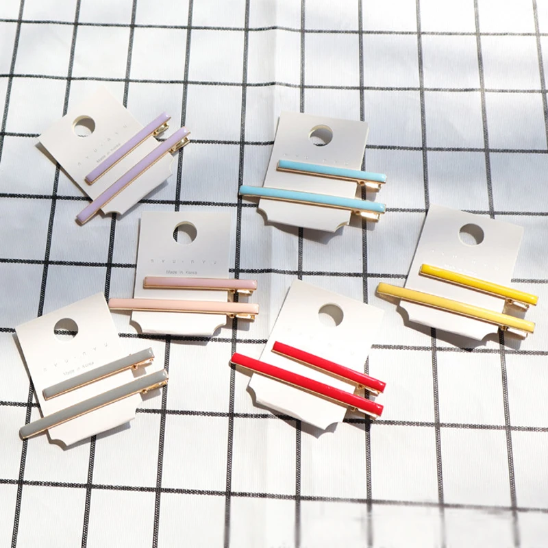 2 шт./компл. весенние милые цветные базовые заколки для волос аксессуары