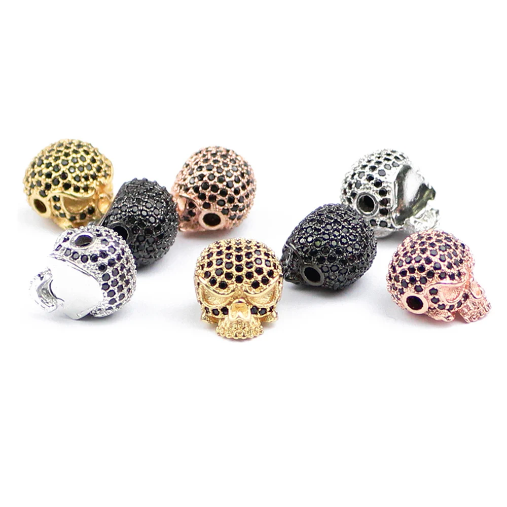 Черные циркониевые Подвески с черепом YHBZRET медные бусины спейсеры подвески микро