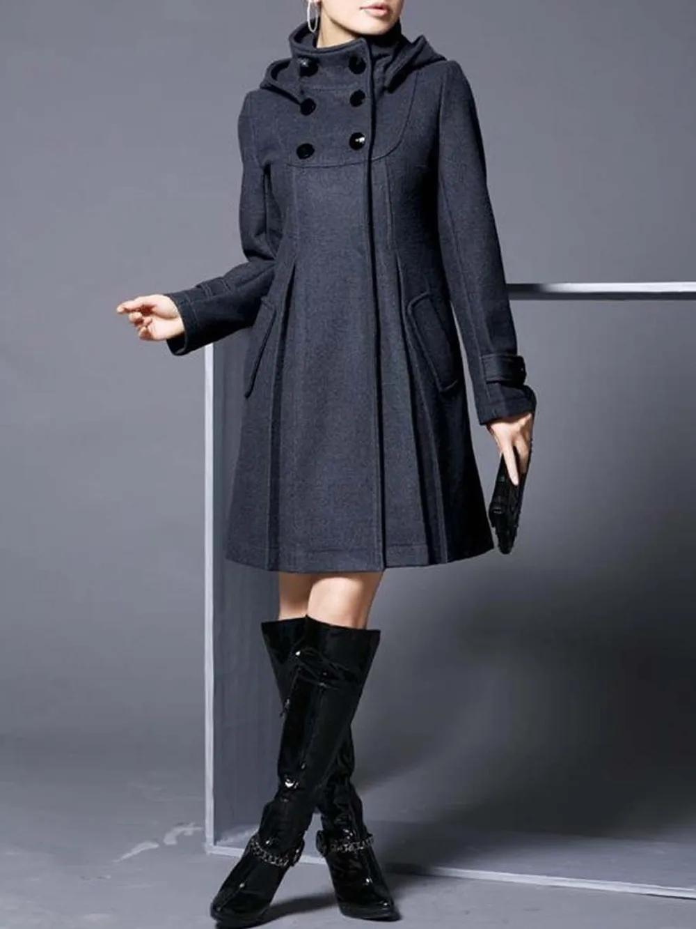 ZOGAA зимние элегантные женские пальто из смесовой хлопка модные повседневные