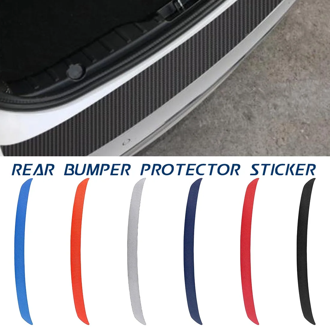 Полоски для заднего бампера автомобиля из углеродного волокна Защитная Наклейка
