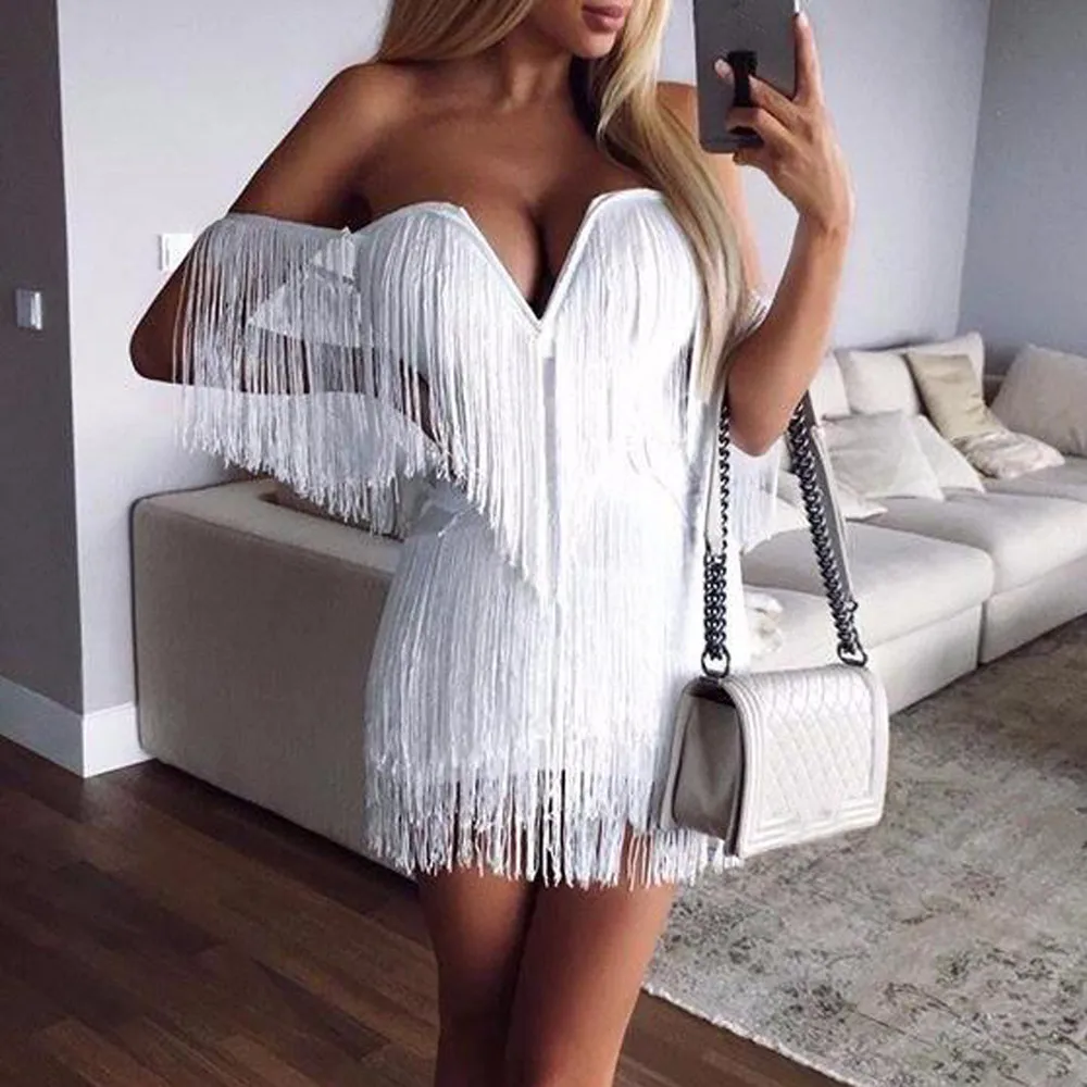 Женское пляжное платье белое сексуальное с глубоким v образным вырезом без