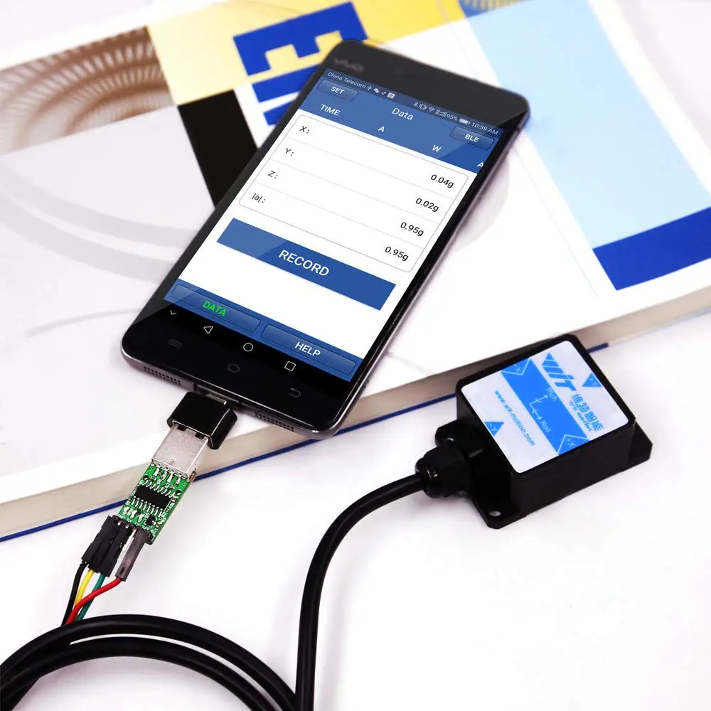 2 осевой Наклонный датчик WitMotion SINDT цифровой угол (рулон + шаг) Инклинометр IP67