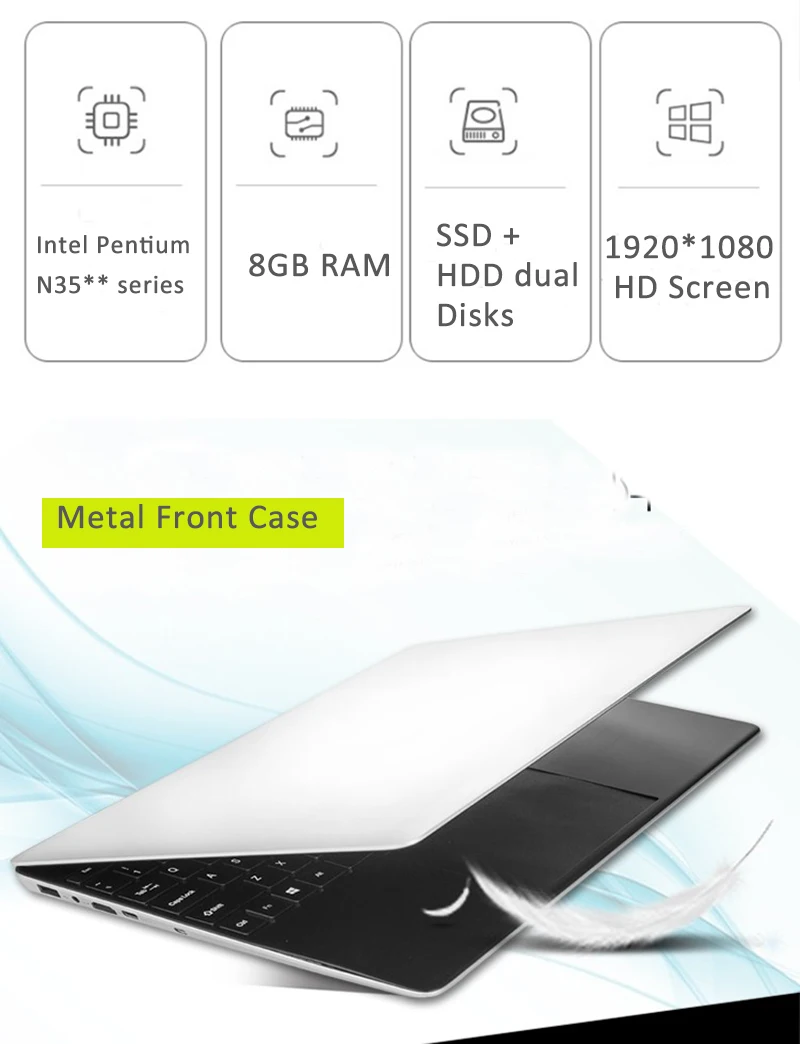 GMOLO 8 ГБ ОЗУ 256 ГБ SSD+ 1 ТБ 15,6 дюймов 1920*1080 usb Intel Pentium четырехъядерный игровой ноутбук компьютер