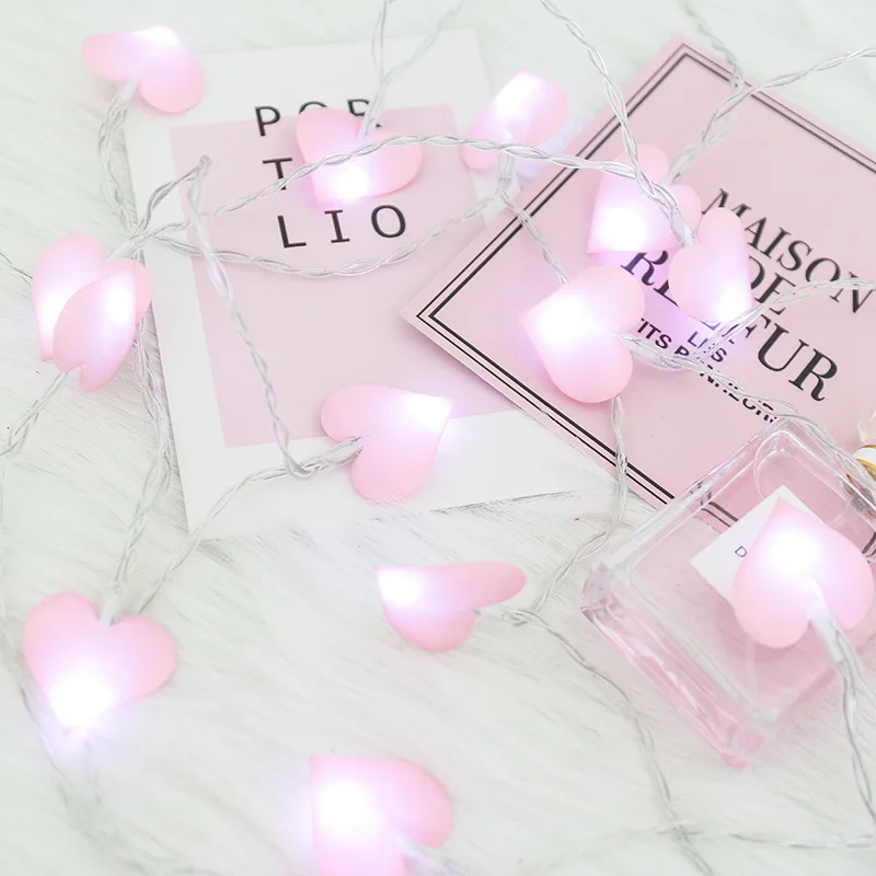 

Peach Heart Love Cotton Light String New Year Decor Christmas Decoration for Home Christmas Tree Ornaments Fairy Lights Navidad