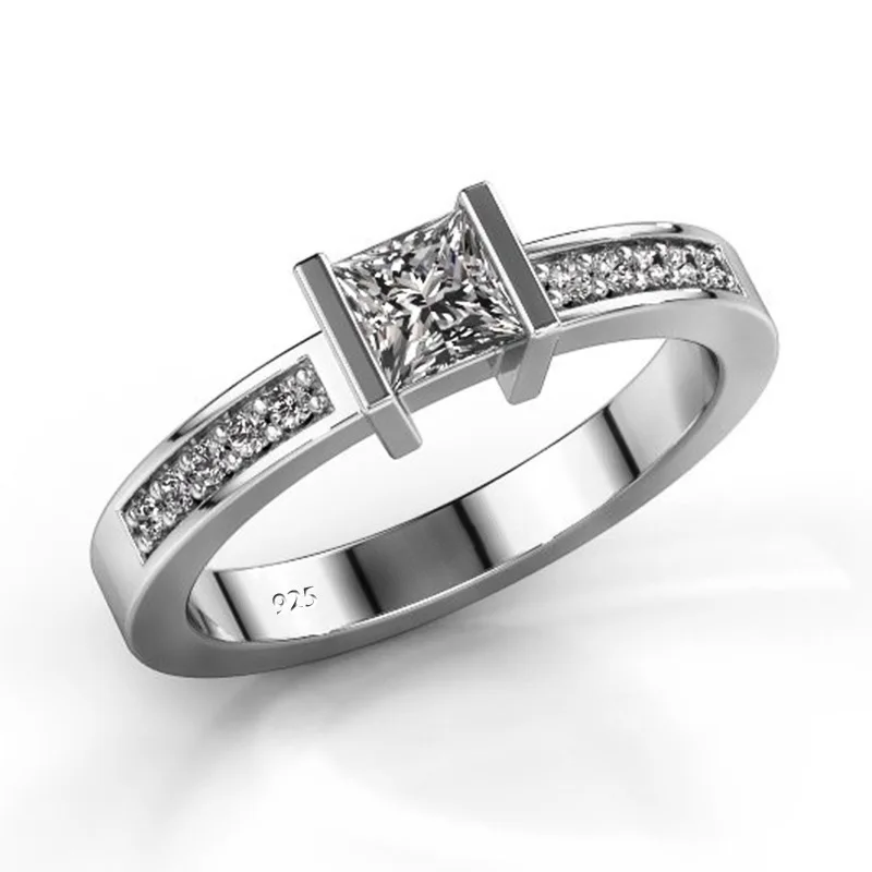 Женские простые квадратные Стразы Кольца женское изысканное свадебное