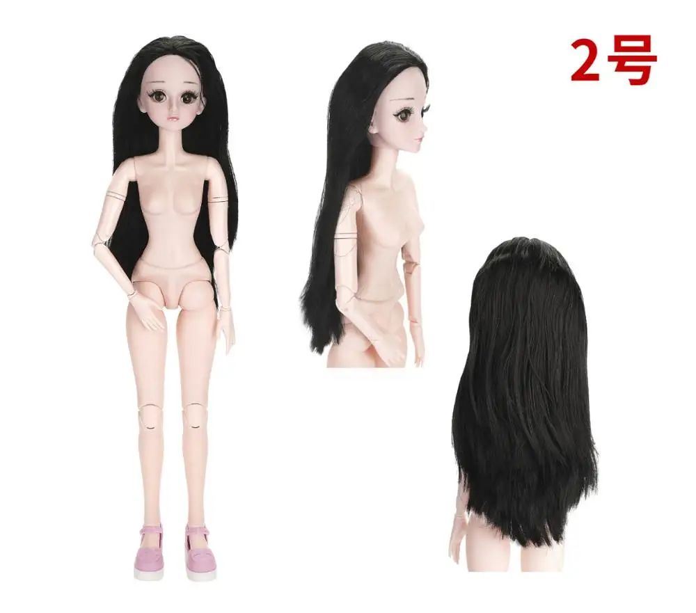 As picture Мода 60 см 21 подвижные шарнирные куклы BJD 3D глаза ресницы DIY женские голые обнаженные куклы тела игрушка для девочек подарок - Цвет: As picture