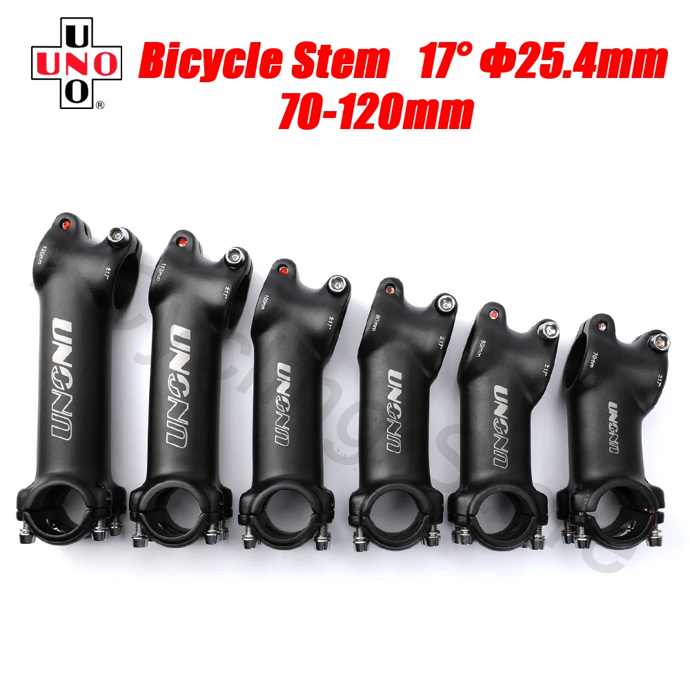 

UNO Ultralight New Product Bike Stem 17 Degree Road Bicycle Stem 25.4mm 70/80/90/100/110/120 Mountain Road Bicycle Accessories