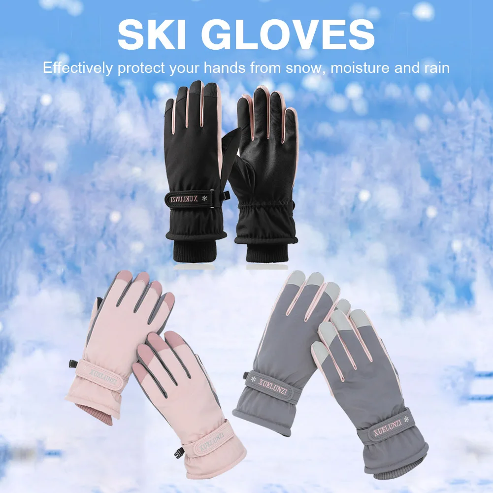

Winter Gloves Women Ski Gloves with Touchscreen Function Thermal Gloves Warm Snow Gloves Waterproof Snowboard Woman Men Gloves