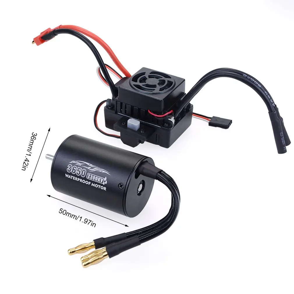 

Waterproof 3650 2300KV/3100KV/3900KV Brushless Senseless Motor and 60A Brushless ESC Combo Set for 1/10 RC Car Boat