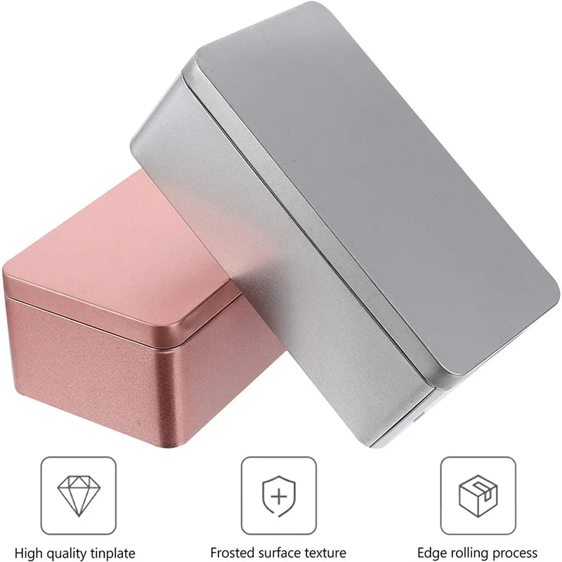 

Metal Rectangular Empty Tins Box Containers Empty Tin Storage Container for Treats Candy Gifts Favors Home Storage Organizer