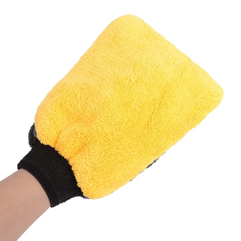 Перчатки для мойки автомобилей тонкий плюш Водонепроницаемый коралловые