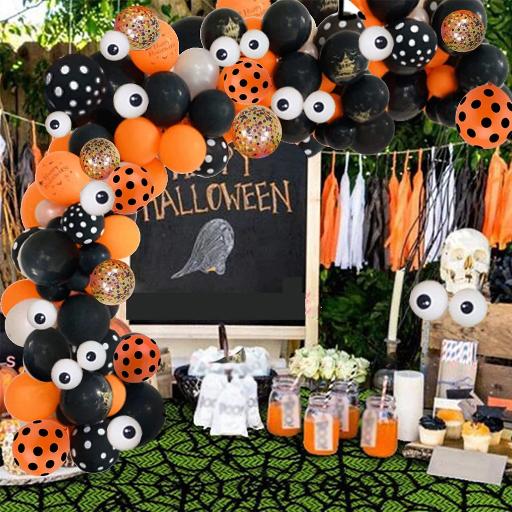 Guirnalda de globos para decoraci&oacute;n de Halloween, pegatina de murci&eacute;lago 3D, telara&ntilde;a, globos para fiesta de Halloween, suministros decorativos para interiores y el hogar, triangulaci&oacute;n de env&iacute;os-1