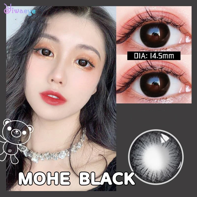 Черный Цветной контактные линзы для большие глаза Красота ученик Косметика