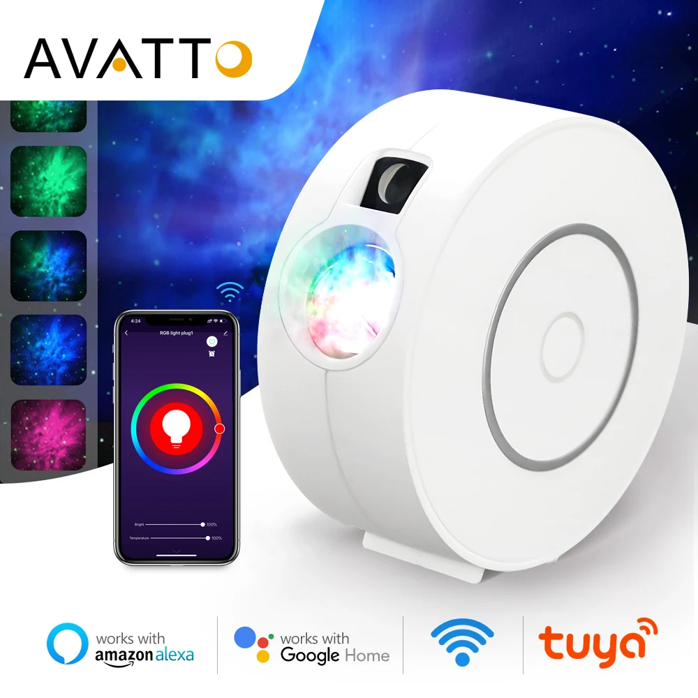 Проектор AVATTO Tuya Smart Star проектор с цветным лазерным звёздным небом Wi-Fi приложением