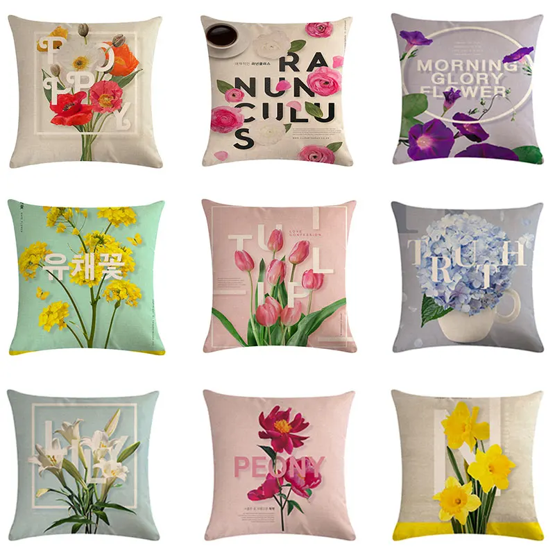 Чехол для подушки с буквами на английском языке 45x45 см|Наволочки| |