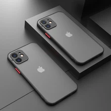 Luxury Shockproof Matte Bumper Phone Case For iPhone 11 12 Pro Max Mini X XR Xs SE2 8 6 7 Plus Soft Silicone Transparent Cover